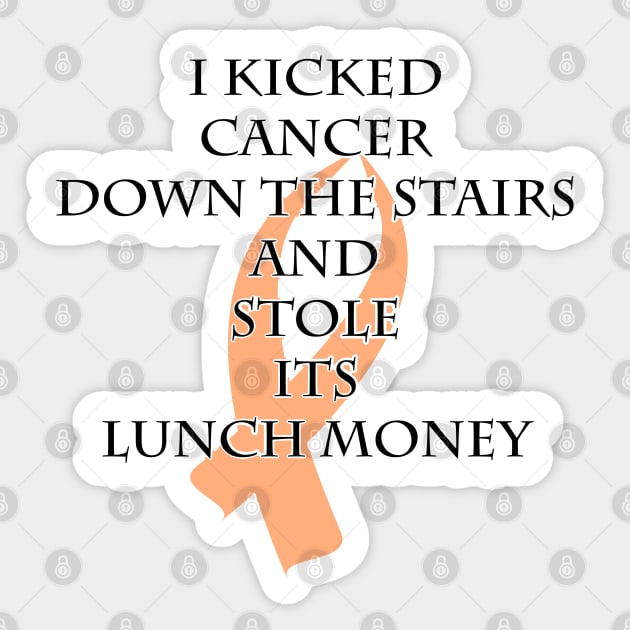 Cancer Bully (Peach Ribbon) Sticker by BlakCircleGirl